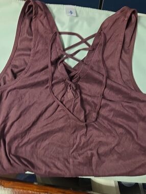 Grayson Threads Plum Lattice V-Neck Tank